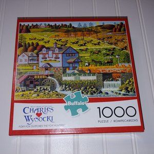 Charles Wysocki 1000 Piece Jigsaw Puzzle Foxy Fox Hunters Buffalo Bonus Poster